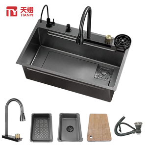 Wastafel Dapur Multifungsi Stainless Steel Model Air Terjun dengan Tempat Pisau - Product Image 1