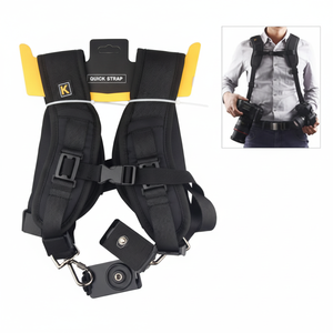 Harnais double pour appareil photo K&F Concept, 7 cm, nylon, style utilitaire professionnel, pour accessoires de photographie reflex numérique - Product Image 1
