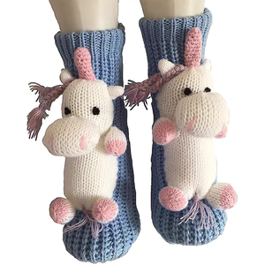Femme Femme Femme Femme Fille Nouveauté Animal Hibou Éléphant Licorne Full Body 3D Intérieur Sol Salon Antidérapant Maison Chaussons Chaussettes - Product Image 1