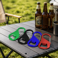 Décapsuleur mousqueton en aluminium avec crochet porte-clés pour camping en extérieur, vente en gros, cadeau, direct usine, en stock
