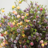 Groothandel hete verkoop Kunstmatige Blauwe Bes Tak Schuimbes voor Kerst Bruiloft Bloem Huisdecoratie