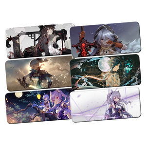 Grand tapis de bureau XXL étendu en caoutchouc tapis de souris tapis de souris rectangulaire Genshin Impact japonais foncé avec bord cousu - Product Image 4