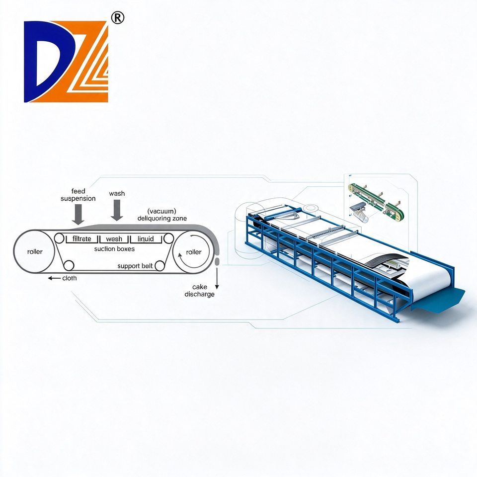 Rubber Belt Vacuum Filter: One-Step Filtration, Washing & Cake ...