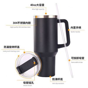 2024 <b>Hot</b> Sale Vacuum Insulated Travel Mug Custom Logo 40 oz Tumbler Cup With Handle Stainless Steel Bulk Price - Product Image 2