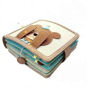 Libro Sensoriale Montessori Personalizzato in Feltro per Bambini, Pagine Riutilizzabili per Attività Silenziose, Orologio con Cerniera, Giocattolo per lo Sviluppo della Motricità Fine e l'Apprendimento Precoce - Product Image 3