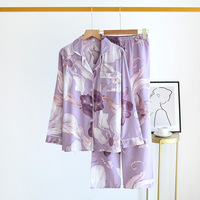 Ensemble de pyjama léger en viscose à boutons, taille élastique, respirant et séchant rapidement pour femme, idéal printemps-été