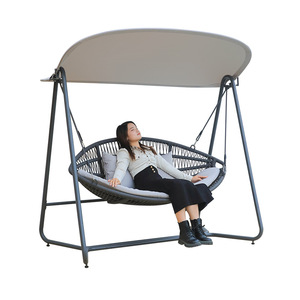 Outdoor <b>Swing</b> Chair Aluminum <b>Frame</b> 2 Person With Canopy For Villa Garden Patio Use - Product Image 1