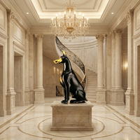Elegante Scultura in Bronzo di Doberman Pinscher - Cane Guardiano a Grandezza Naturale Personalizzabile con Opzioni su Misura, Scultura in Bronzo