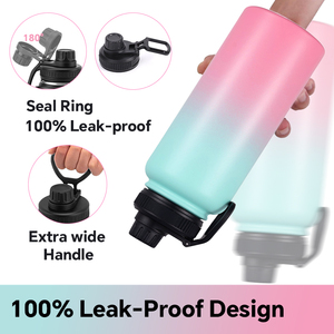Stock 32oz Insulated Stainless Steel Leak-Proof BPA Free Water Bottle Handle Lid Wide Mouth Double Wall Sports 6-12hr Thermal - Product Image 3