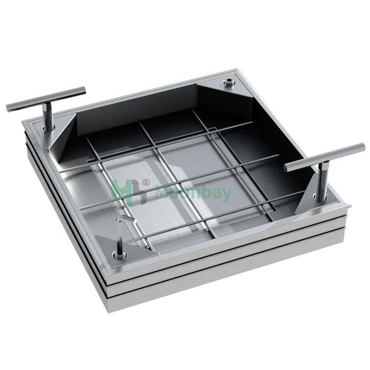 Reinforced invisible aluminum square manhole covers for outdoor