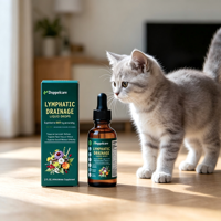 Gouttes liquides pour le soin lymphatique équivalent à 6000 mg, complément nutritionnel à base de plantes adapté aux chiots, chatons et animaux adultes