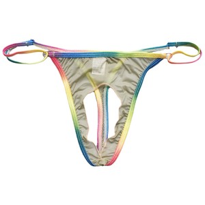 HL102 <span class=keywords><strong>Perizoma</strong></span> in nylon sottile <span class=keywords><strong>e</strong></span> sexy con apertura, taglia regolabile, per uomo <span class=keywords><strong>e</strong></span> donna, colori arcobaleno - Product Image 5
