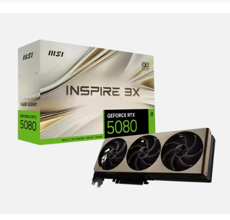 New MSI RTX 5080 16GB INSPIRE 3X OC GDDR7 Workstation Fan Desktop Graphics Card GPU