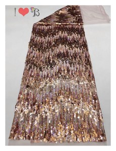 Ưa thích thêu <span class=keywords><strong>Polyester</strong></span> Kích cỡ khác nhau của đầy đủ Sequins vải tuyn thêu vải cho phụ nữ may mặc - Product Image 4