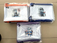 Organisateur de fournitures de bureau en PVC imperméable avec logo personnalisé, papeterie pour étudiants, pochette à fermeture éclair en maille transparente A4 personnalisée