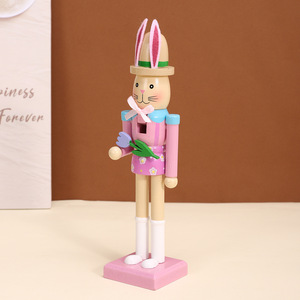Muñeco de madera con orejas de conejo de Mystic Arts, adorno de Cascanueces para decoración del hogar, escritorio, regalo. - Product Image 2