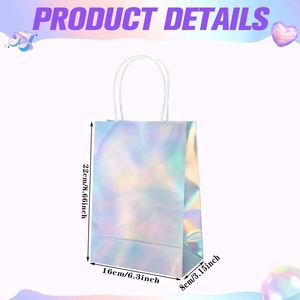 Bolsas de Regalo de Papel Kraft Impresas Personalizadas con Impresión Completa y Láser Plateado para Navidad, Bodas, Cumpleaños y Fiestas - Product Image 3