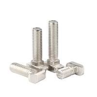 10 pièces/sac, boulons à tête en T en acier au carbone nickelé M5-M8 pour profilés en aluminium 20/30/40/45