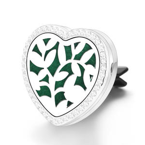 Heart Shape Essetial Oil <b>Car</b> Vent Clip Tree of Life Stainless Steel <b>Car</b> Air <b>Freshener</b> - Product Image 3