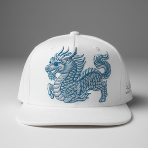ELVN Gorra Trucker Qilin Oriental Personalizada Estilo Chino, Gorra de Visera Plana de Sarga Duradera para la Cultura del Skate Park - Product Image 1