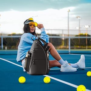 Free sample Unisex Pickleball Sports <b>Bag</b> Nylon <b>Pickle</b> Ball Racquets Sling <b>Bag</b> Large Pickleball Crossbody Sling <b>Bag</b> - Product Image 4