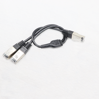 مقسم إيثرنت 1 إلى 2 RJ45 شبكة الإنترنت شبكة LAN كابل الخائن 1 ذكر إلى 2 ذكر