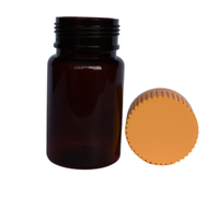 Bouteille en plastique PET ambre foncé de 70ml avec bouchons en aluminium pour préparation orale solide Pilule, tablette, capsule Original Usine pas cher