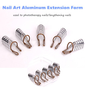 5 pièces de moules réutilisables en aluminium argenté pour extension d'ongles, outils de sculpture et d'extension rapide pour manucure - Product Image 3