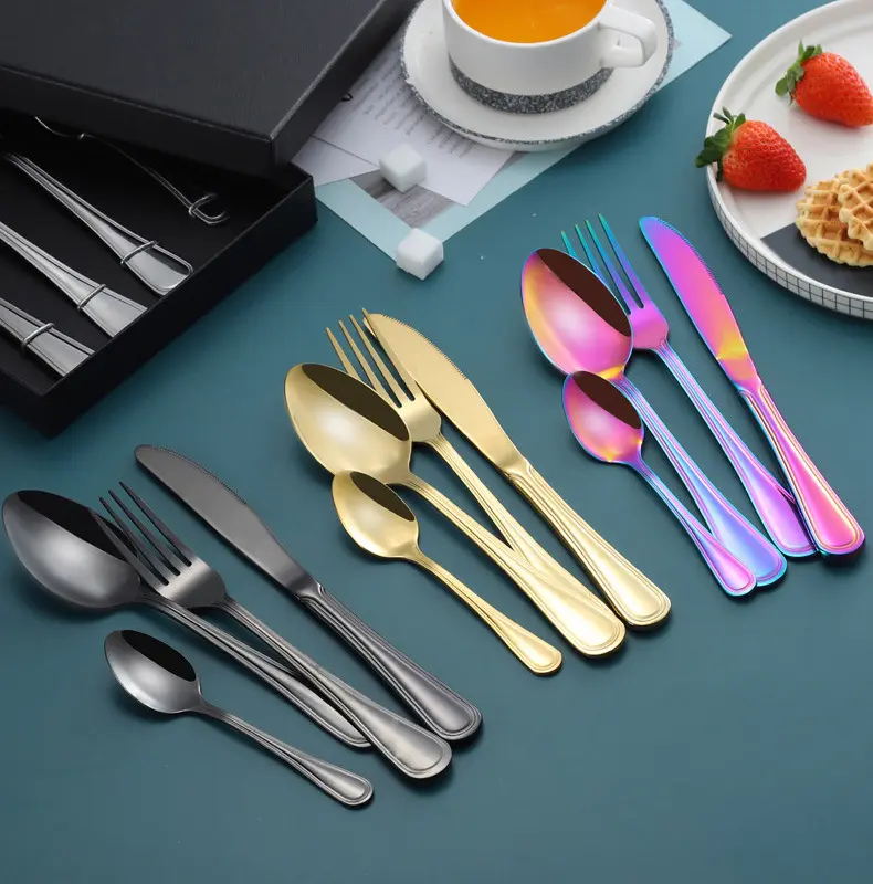 ODM/OEM Restaurant Tableware Cutlery Set Stainless Set with Box for Wedding Party