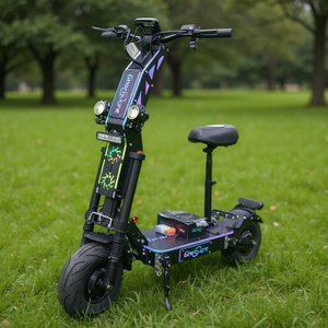 Patinete eléctrico G14 de alta calidad, 72V 10000W, motor dual, 40-100ah, neumático de carretera de 13 pulgadas, plegable, con luces LED de colores. - Product Image 1