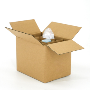 Boîtes d'expédition personnalisées emballage ondulé boîte à vin en carton grande taille 5 plis 2 vagues avec compartiments - Product Image 1