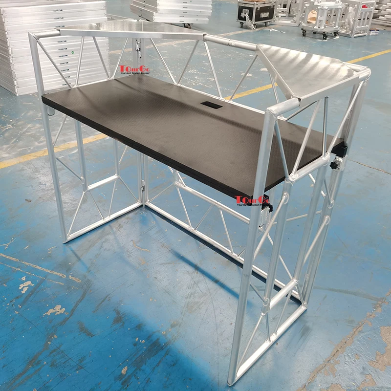 aluminum truss frame dj booth mobile folding dj workstation for dj event  equipment - TourGo Event Solution Co., Ltd