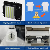 Imprimante Kingjet avec kit de démarrage d'impression DTF pour t-shirts, imprimante à film A3 24 pouces la moins chère, encre, mini machine d'impression DTF