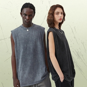 Débardeur Homme Été Style <span class=keywords><strong>Vintage</strong></span> Délavé Coupe Ample Style Urbain Coton Respirant Doux Léger Décontracté - Product Image 4