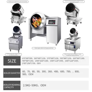 5000W Commercial Auto Drum Rotating Electric Fried Rice Automatic Stir Fry Robot Wok Machine For The Hotel School Cafeteria