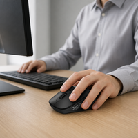 Souris optique sans fil avec interrupteur silencieux, 3 millions de clics, mini USB, 1600 DPI, alimentée par piles, pour droitiers, pour le bureau et les ordinateurs portables