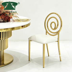 Bridal <b>White</b> Leather and Gold Stainless Steel Leg Ghana Wedding <b>Chairs</b> - Product Image 2