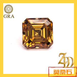 Champagne Moissanite Asscher Cut Loose Stone GRA Certified for Jewelry Making - Product Image 5