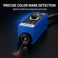 Sensor Warna CORON NT-G22-P Cahaya Hijau Jangkauan Deteksi 10±2mm untuk Mesin Label Warna Deteksi PNP NO/NC Output 12-24VDC