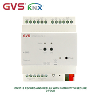 Système d'automatisation d'éclairage intelligent GVS BTDMX-02/16.1 avec contrôle de température, enregistrement et lecture DMX512, 100 minutes d'autonomie, sécurisé, double voie