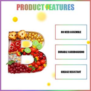 Boîte décorative alimentaire en carton en forme de lettre B de 12 pouces ZIJRXQ, remplissable, pour charcuterie - Product Image 3