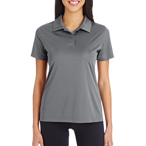 Polo classique pour femme en mélange de coton uni avec col côtelé, tissu confortable et respirant, style polyvalent - Product Image 6