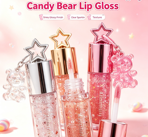 Olio Labbra Rosa Raro Idratante in Tubetti, Lucidalabbra Trasparente Effetto Specchio Candy Bear, Kit Cosmetici Idratanti per la Cura della Pelle - Product Image 2