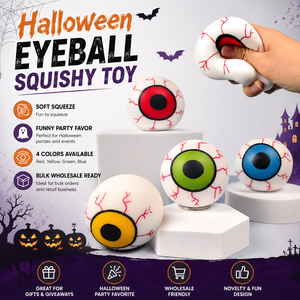 TPR Flour Filled Horror <b>Eyeball</b> Squishy Halloween Prank Squeeze Anti-Stress Relief <b>Ball</b> Toy for Parties Wholesale - Product Image 1