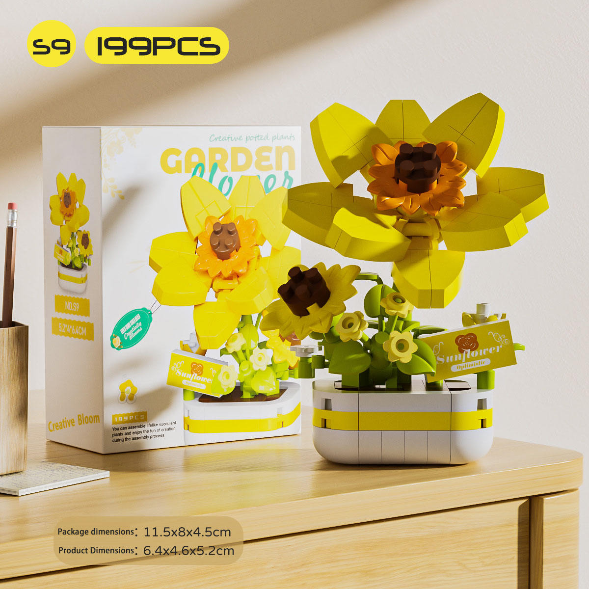 S9 building block flower-bright as the sun sunflower