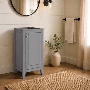 Meuble de salle de bain suspendu en bois massif, style classique, pour petits espaces - Product Image 3