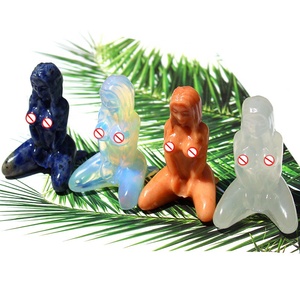 Sculpture de buste féminin <span class=keywords><strong>nu</strong></span> en pierre naturelle de 8 cm, sculptée à la main, en pierres précieuses mélangées, cristal, artisanat, pierre de guérison, corps de <span class=keywords><strong>femme</strong></span> - Product Image 4