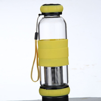Bouteille d'eau en verre avec fond amovible, prix de gros, 500 ml, 420 ml, avec logo personnalisé