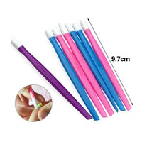 Outils d'art des ongles en plastique réutilisables WINMORE, stylo presse-autocollants multifonctionnel, dissolvant de cuticules, bâton de gaufrage en caoutchouc