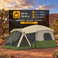 Tente de camping familiale spacieuse Kawagebo Kamp (KK) pour 11 personnes avec murs droits et espace moustiquaire – Fournisseur de tentes de camping extérieures
